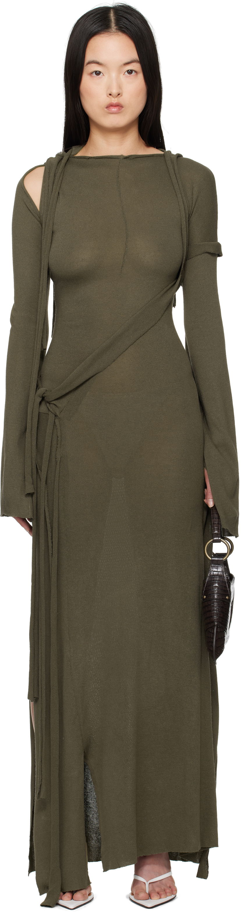 Kjole Ottolinger Ottolinger Deconstructed Long Sleeve Maxi Dress Grøn | 10550050601