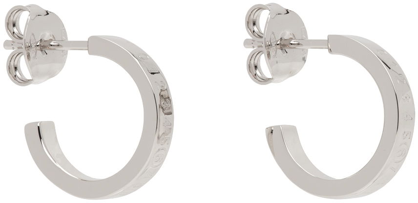 Øreringe Maison Margiela MM6 Numeric Minimal Signature Hoop Earrings Grå | SM6VG0072 P6469, 1