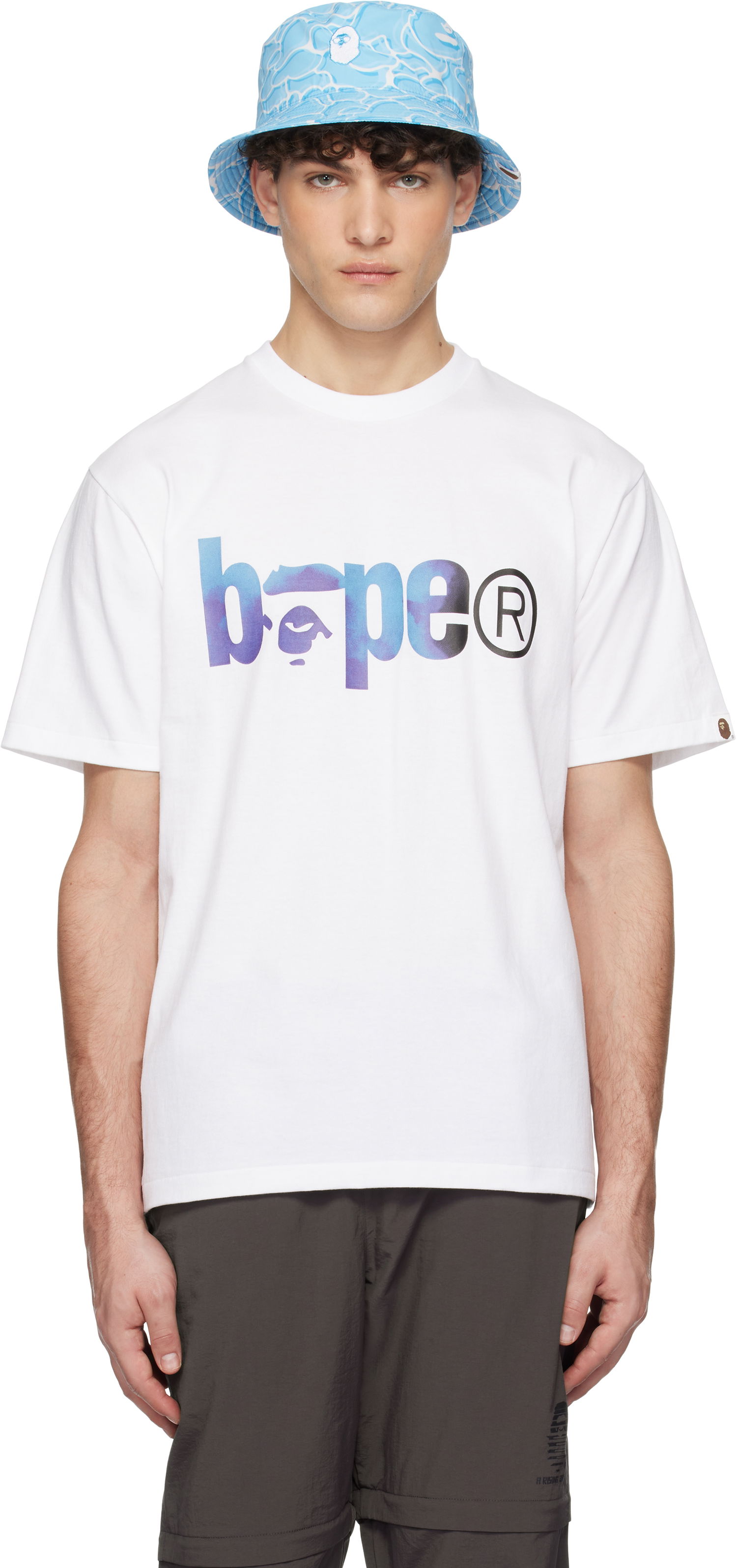T-shirt BAPE Tie Dye Logo T-shirt Hvid | 001TEK801034M, 0