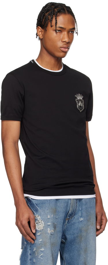 T-shirt Dolce & Gabbana Cotton T-Shirt With Patch Sort | G8PV1ZG7O4CN0000, 4