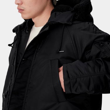 Parka Carhartt WIP Hooded Parka with Faux-Fur Lining Sort | I033929_9, 5