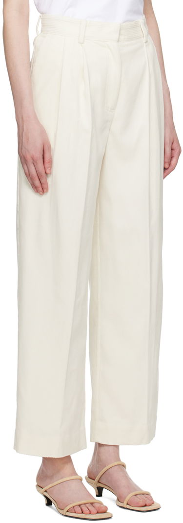 Bukser TOTEME TOTEME Pleated Wide-Leg Trousers Hvid | 243-WRB0202-FB0191, 1