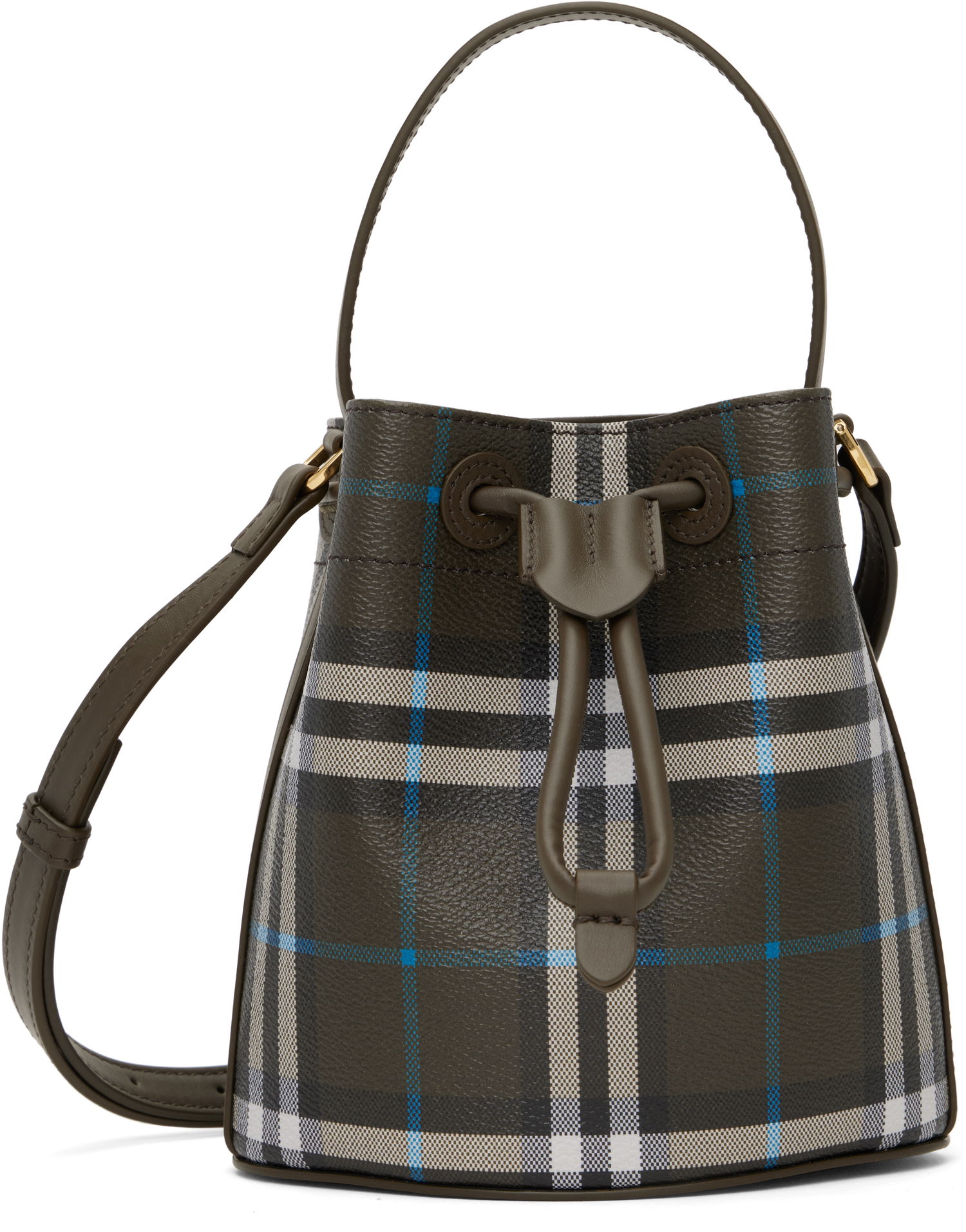Håndtaske Burberry Burberry Mini Check Bucket Bag Grøn | 8108303, 0