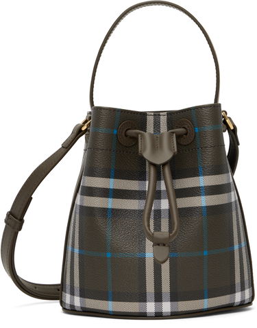 Håndtaske Burberry Burberry Mini Check Bucket Bag Grøn | 8108303, 0
