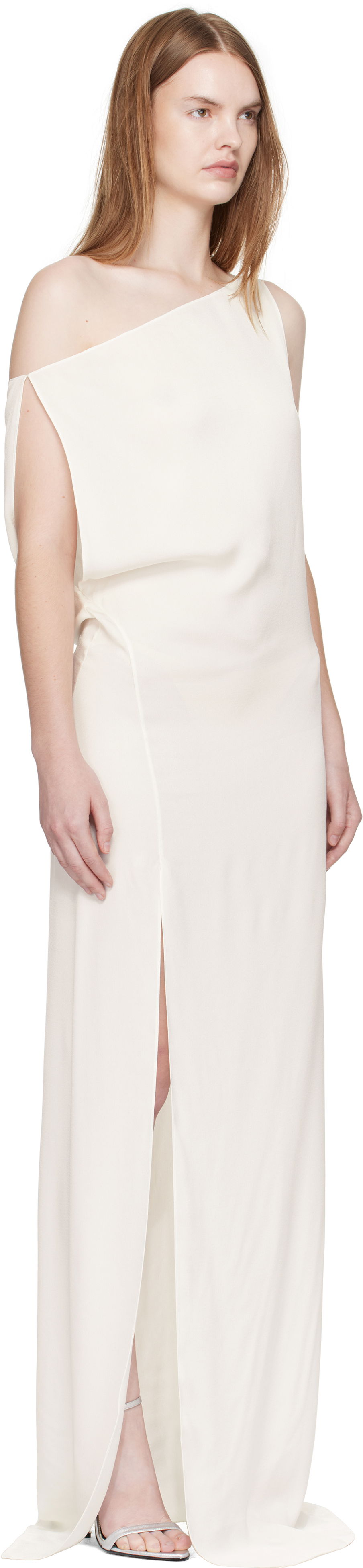 Kjole Tom Ford Tom Ford Off The Shoulder Evening Maxi Dress Hvid | AB3523-FAX1446, 1