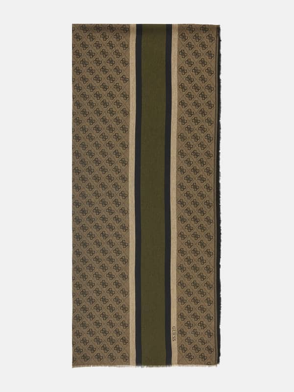 Tørklæde GUESS Logo Patterned Woven Scarf Grøn | AM9492POL03, 0