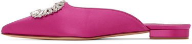 Skopleje Manolo Blahnik Manolo Blahnik Sigulona Satin Mules with Jewel Embellishment Lyserød | 222-1039, 2