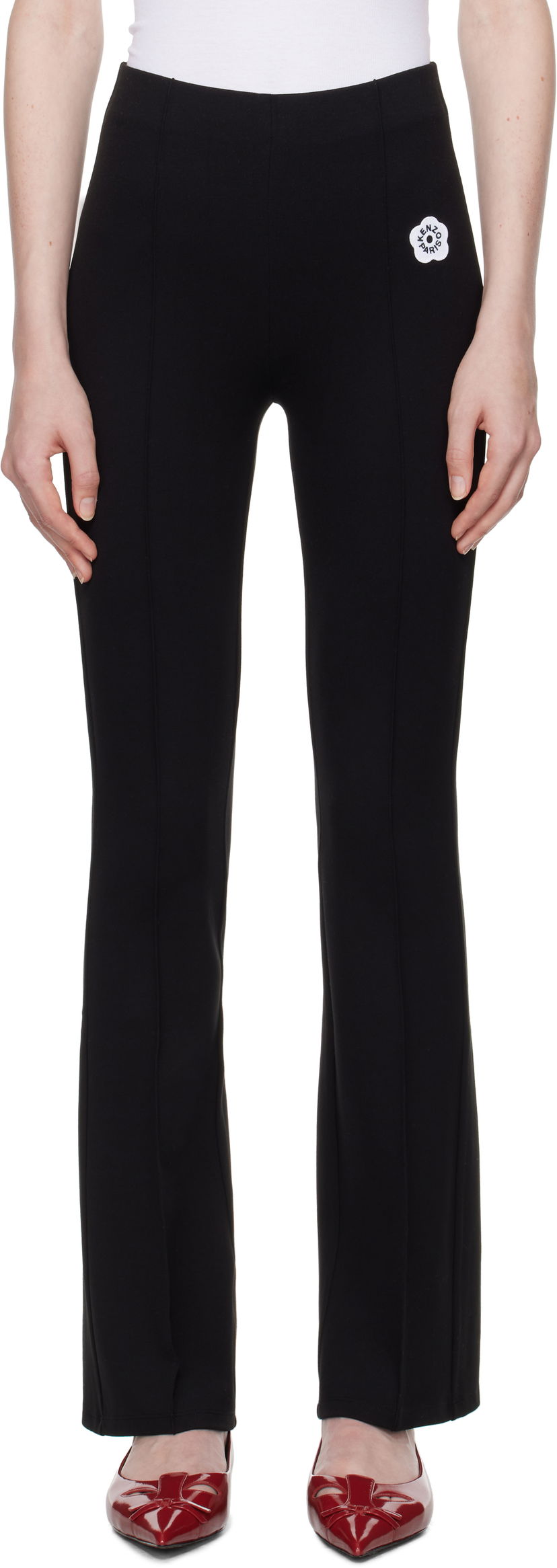 Leggings KENZO 'Boke Flower 2.0' Embroidered Flare Trousers Sort | FF52PA7384IF