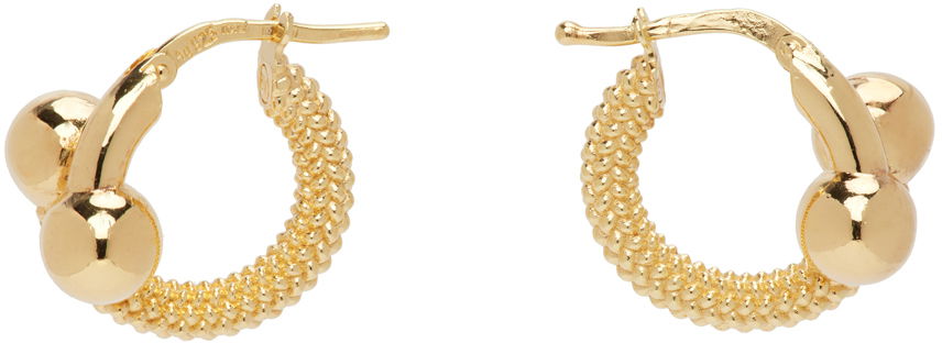 Øreringe Bottega Veneta Intreccio Hoop Earrings Beige | 732124 VAHU0, 0