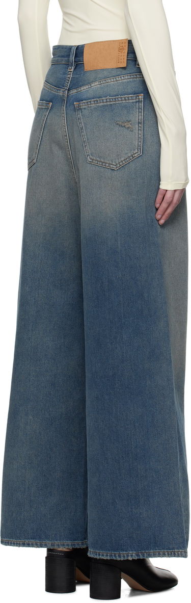 Jeans Maison Margiela MM6 Maison Margiela Drawstring Wide-Leg Jeans Blå | S52LA0246 M30017, 2