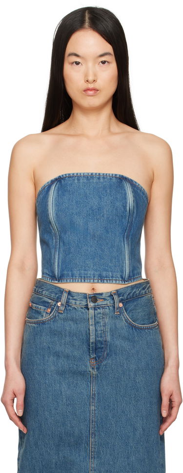 Nederdel WARDROBE.NYC WARDROBE.NYC Denim Tube Top Blå | W1078PC, 0