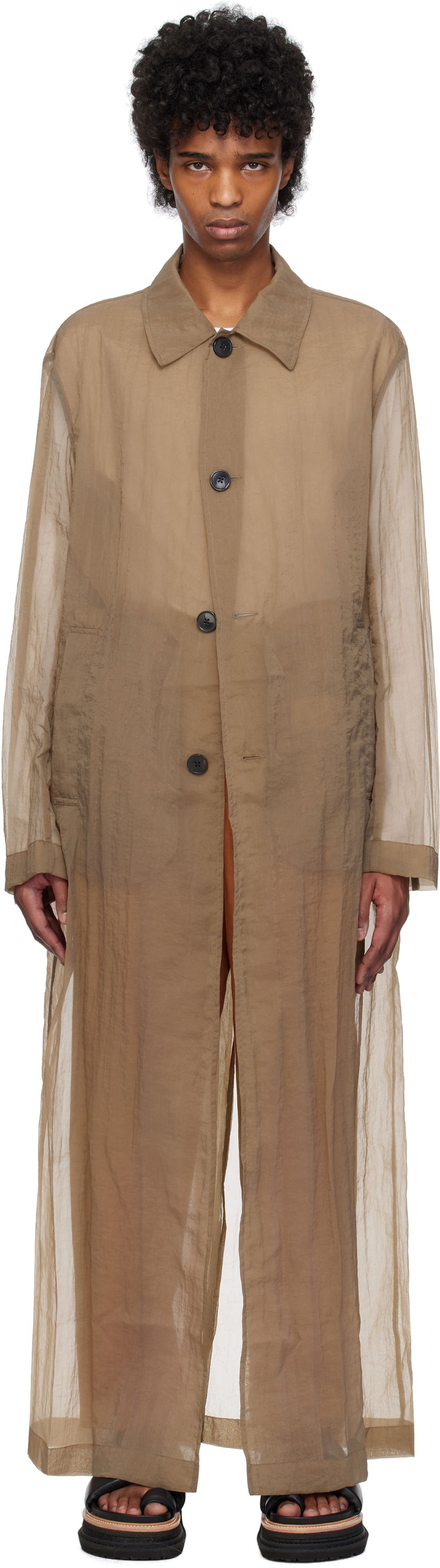 Regnfrakke Dries Van Noten Dries Van Noten Loose Fit Mac Coat Brun | 251-020213-1329