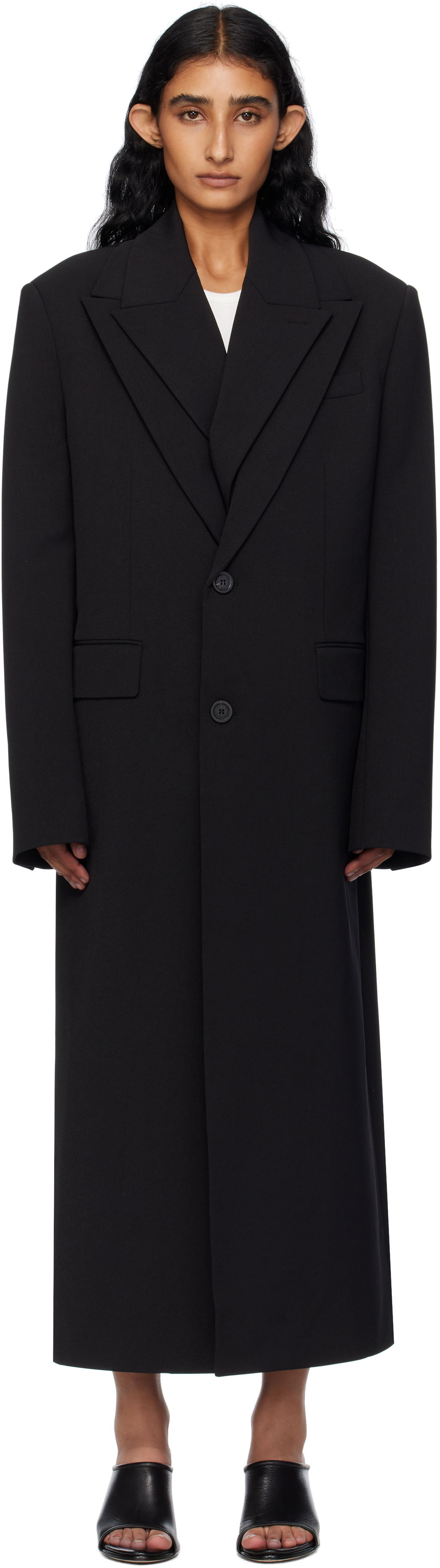 Frakker Jean Paul Gaultier Jean Paul Gaultier Double Layer Coat Sort | 25/03-U-OU010-W002-00, 0