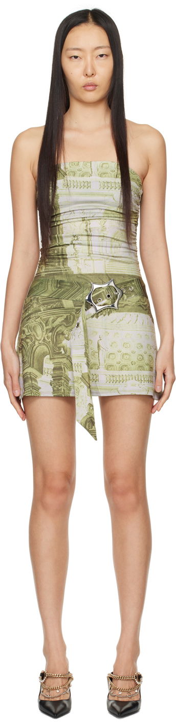 Nederdel Miaou Miaou Alisha Print Mini Dress Grøn | 5046VISEMB, 0