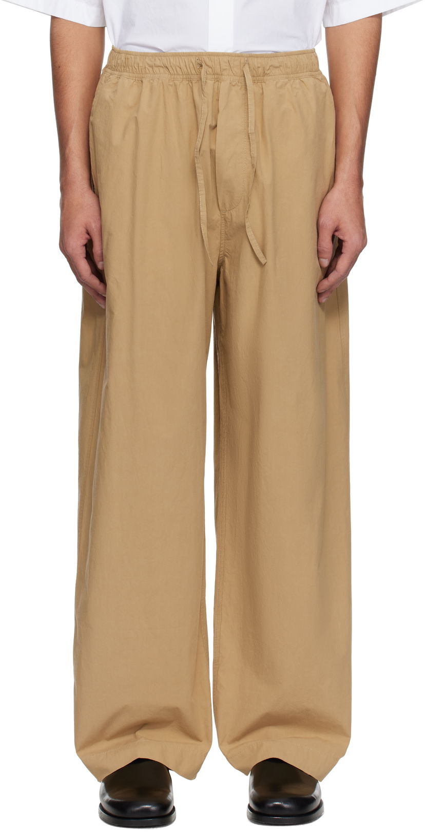 Bukser Studio Nicholson Studio Nicholson Sonny Wide-Leg Trousers Beige | SONNY SNM - 1311