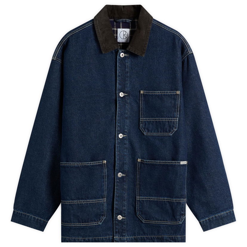 Jakke Polar Skate Co. Flannel Lined Ezra Jacket, Size Small Blå | PSC-F25-7-IND