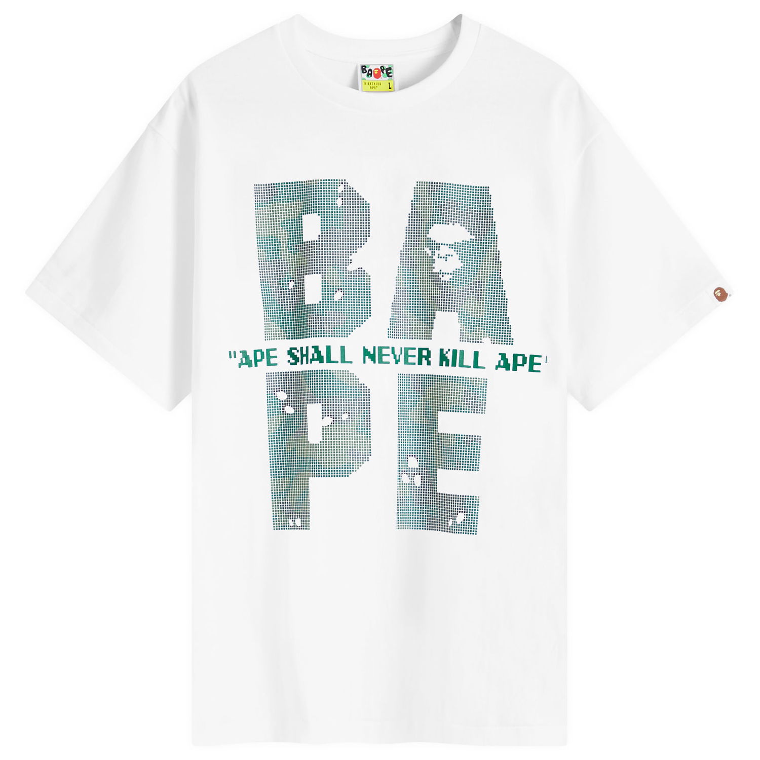 T-shirt BAPE Bitmap Logo T-Shirt Hvid | 001TEK801041M-WHT, 0