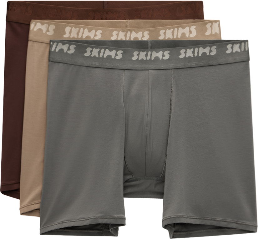 Boksere SKIMS Stretch Boxer Briefs, Three-Pack Grå | BO-BBR-5630M