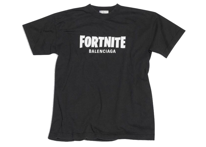T-shirt Balenciaga FORTNITE©2021 x Medium Fit T-shirt Sort | 612965TLVO31070, 0