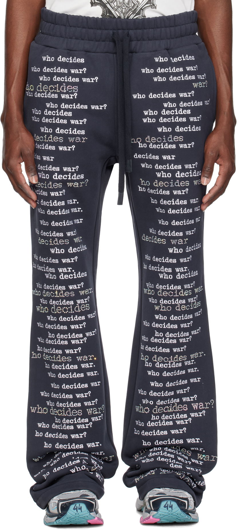 Joggingbukser Who Decides War 'WDW' Scripture Sweatpants Mørkeblå | 1121150010SS25