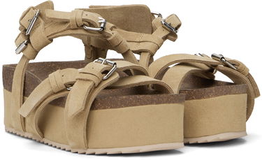 Skopleje R13 R13 Platform Suede Sandals Beige | R13WS075-S212A, 3