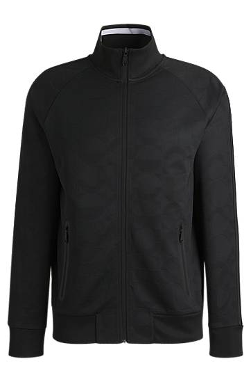 Vindjakke BOSS Zip-Up Track Jacket Sort | 50537370