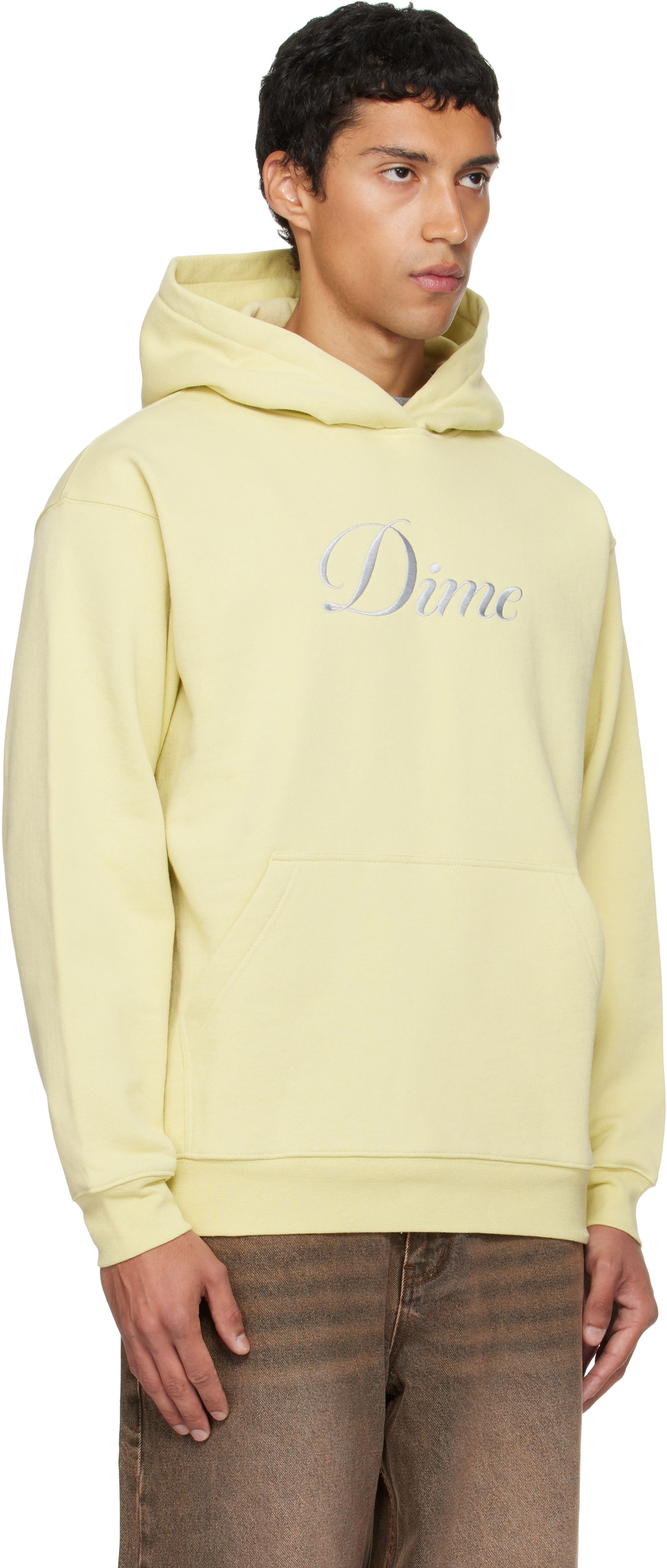 Sweatshirt Dime Dime Cursive Hoodie Gul | DIMEFA2556CRE, 1