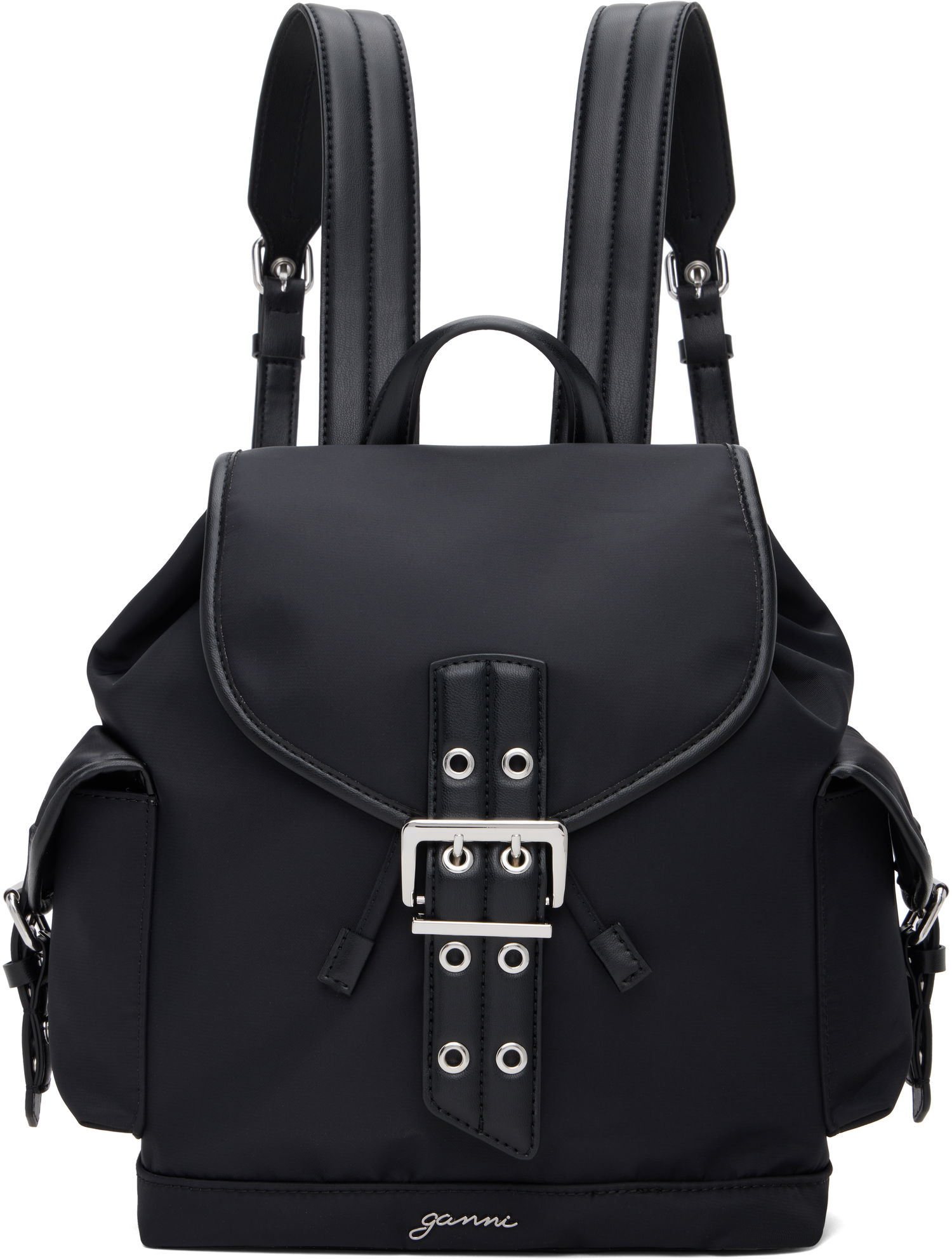 Rygsæk GANNI GANNI Small Bucky Nylon Backpack Sort | A6528, 0