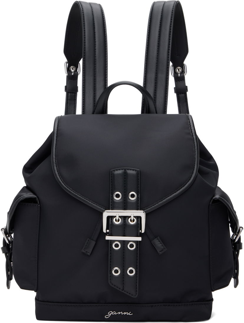 Rygsæk GANNI GANNI Small Bucky Nylon Backpack Sort | A6528