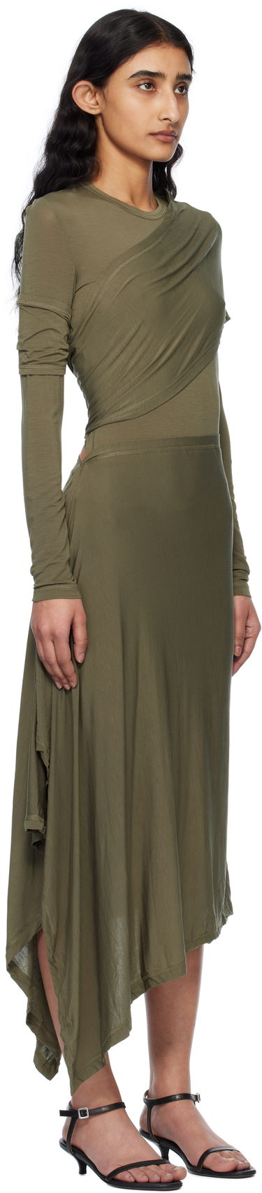 Kjole Helmut Lang Helmut Lang Asymmetric Maxi Dress Sort | O07HW604, 4
