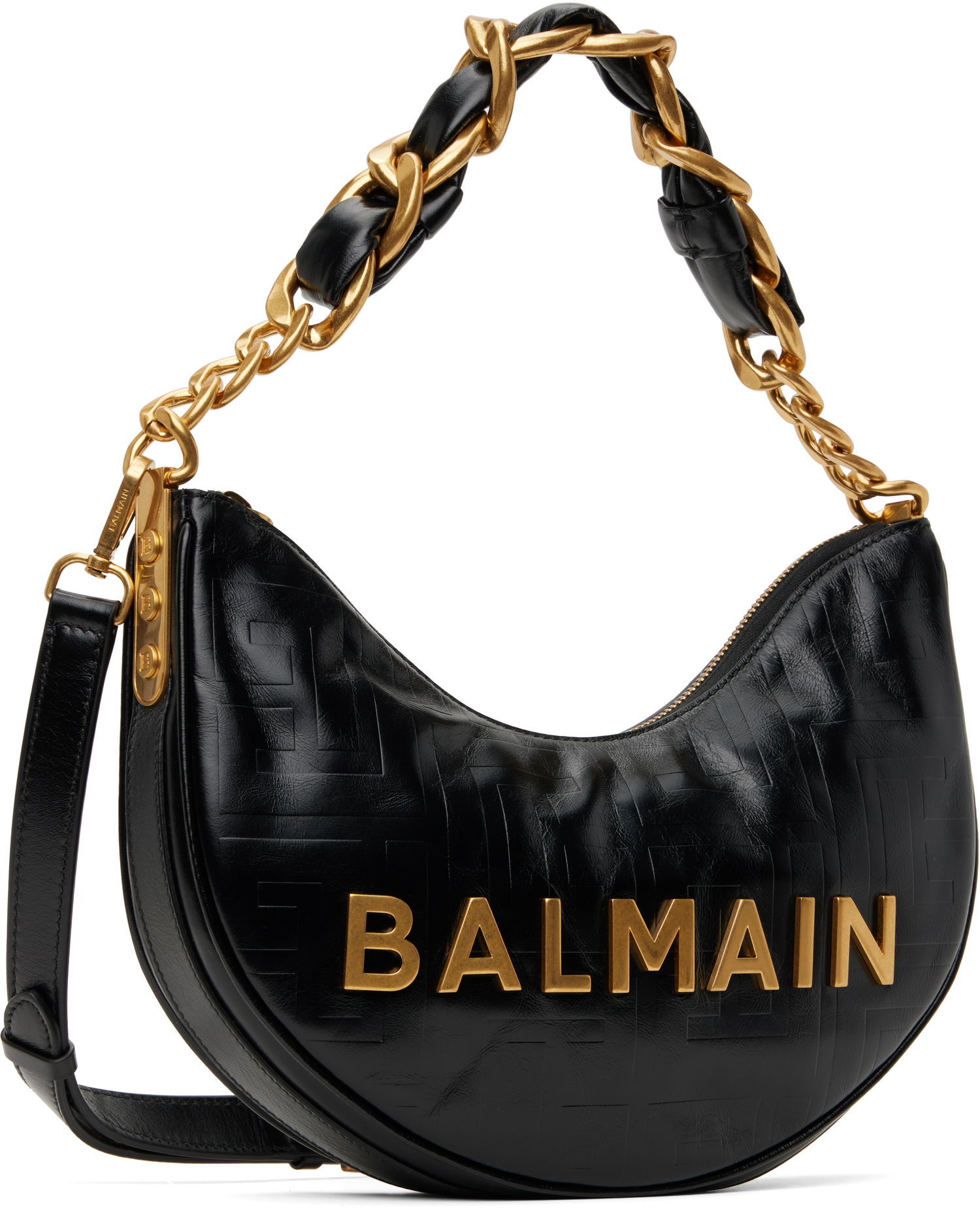 Håndtaske Balmain Balmain 1945 Soft Moon Shoulder Bag Sort | EN1BQ954LETF, 1