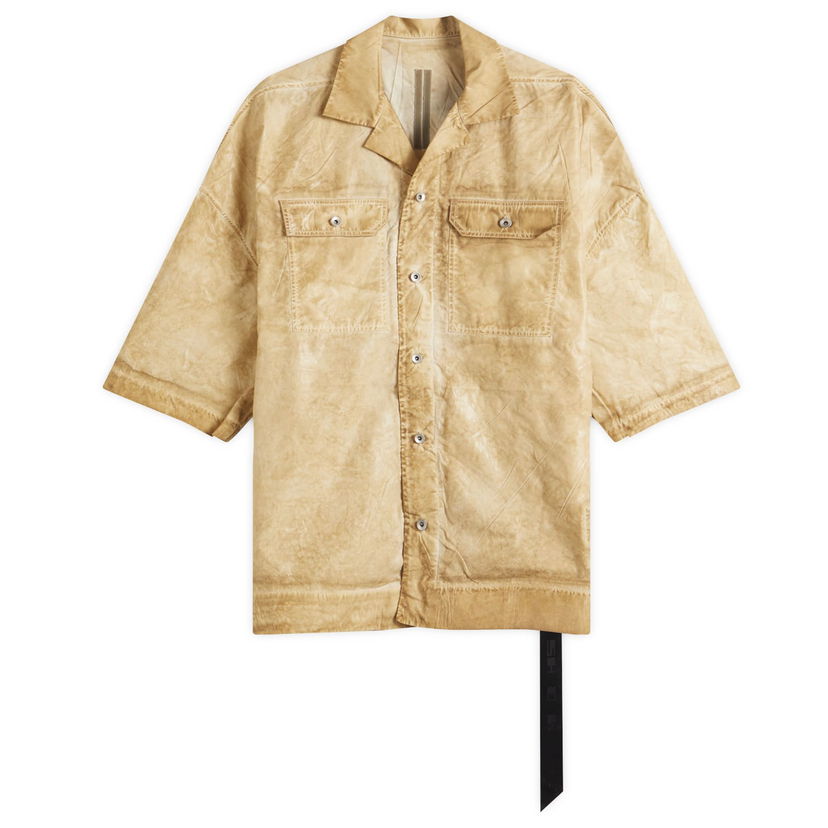 Skjorte Rick Owens DRKSHDW Magnum Tommy Short Sleeve Shirt, Size Small Beige | DU01E3290-PF-81