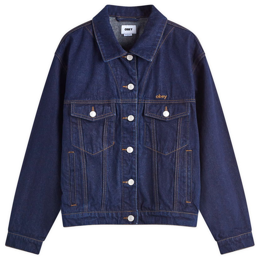 Jakke OBEY Oversized Trucker Denim Blå | 221800424