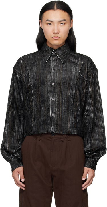 Skjorte KIKO KOSTADINOV Kiko Kostadinov Kraner Striped Cropped Shirt Sort | KKAW25SH01-53, 0