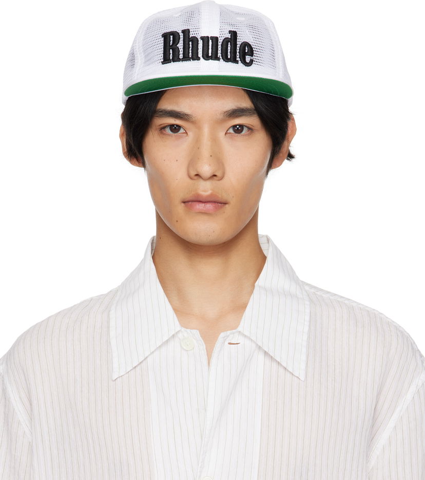 Kasket Rhude Rhude Logo Mesh Trucker Cap Hvid | RHPF25HA01016
