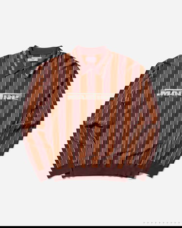 Sweater Martine Rose Striped Logo Polo Shirt Brun | 958YA12700, 0