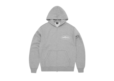 Sweatshirt Corteiz Corteiz Island Puff Print Zip Hoodie Grå | COR7, 0