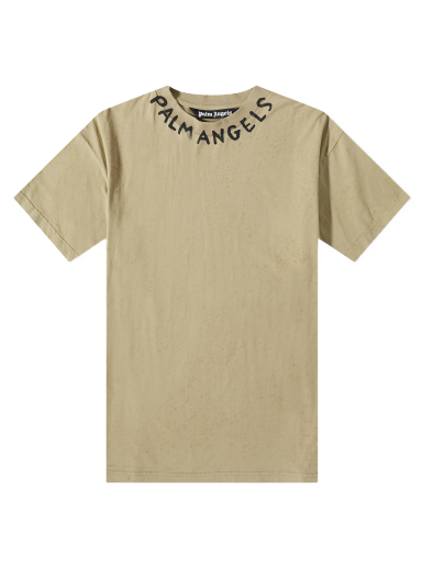 T-shirt Palm Angels Neck Logo Tee Beige | PMAA072S23JER0115610