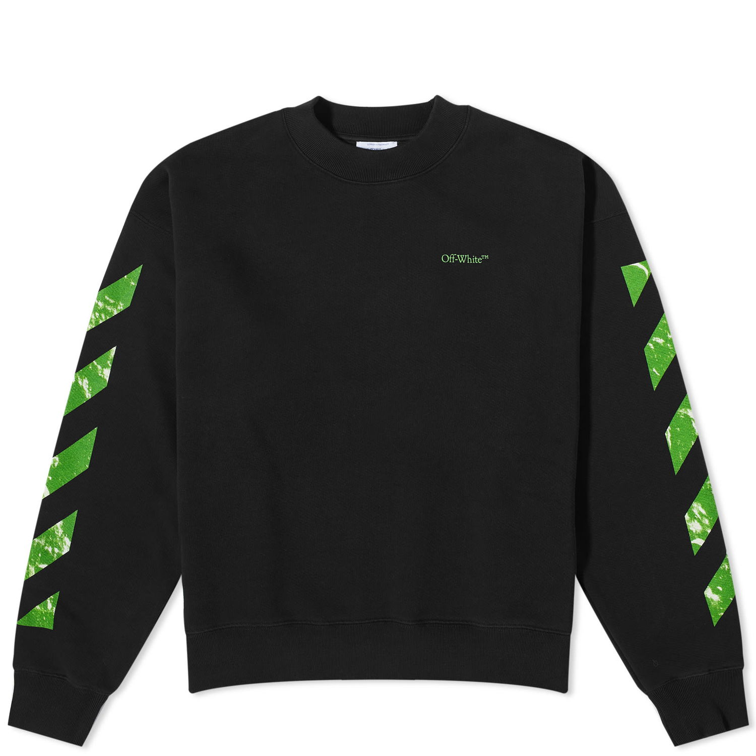 Sweatshirt Off-White Moon Arrow Crew Sweat Sort | OMBA054F23FLE0081050, 0