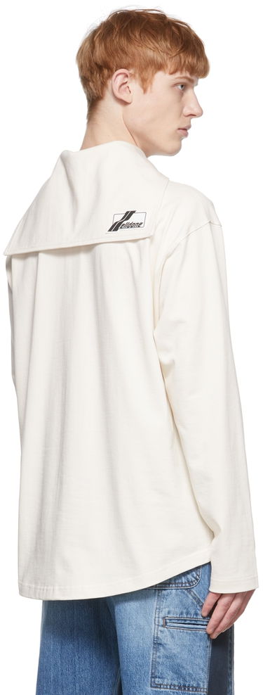 Polo skjorte We11done We11done Embroidered Logo Henley Hvid | WD-TT1-22-554-U-IV, 2