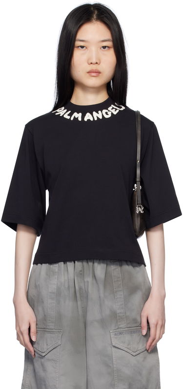 T-shirt Palm Angels Cropped Logo T-Shirt Sort | PWAA020S25JER0031003, 0