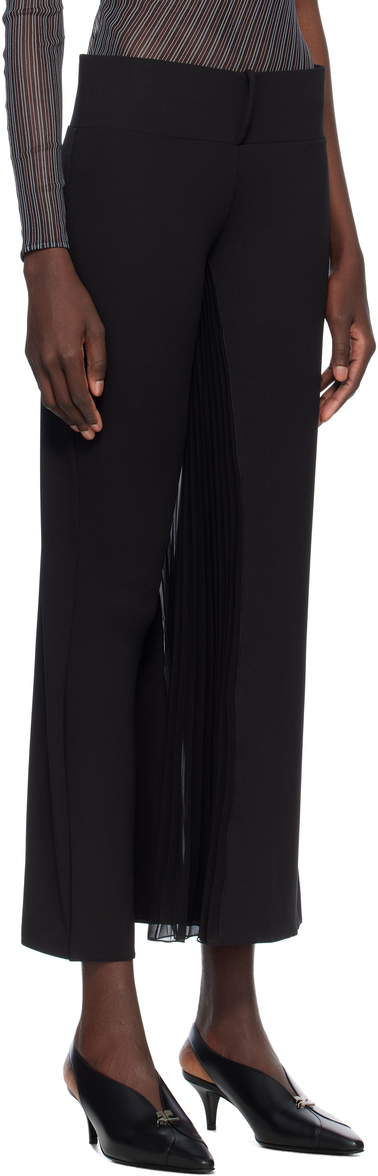 Bukser Courrèges Courrèges Infinity Pleats Jersey Trousers Sort | 225JPA325JS0220, 1
