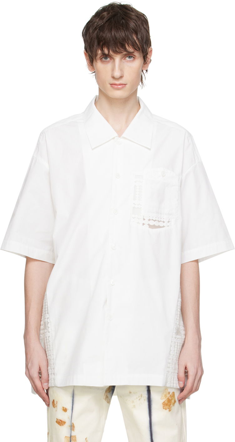 Skjorte Feng Chen Wang Feng Chen Wang Paneled Shirt Hvid | FUS17SR04W