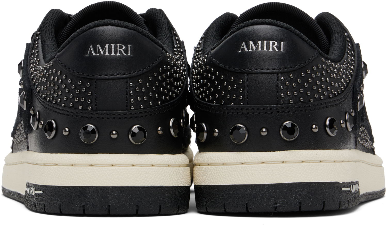 Sneakers og sko AMIRI AMIRI Crystal Studded Skel Top Low Sort | AMFOSR1170, 1