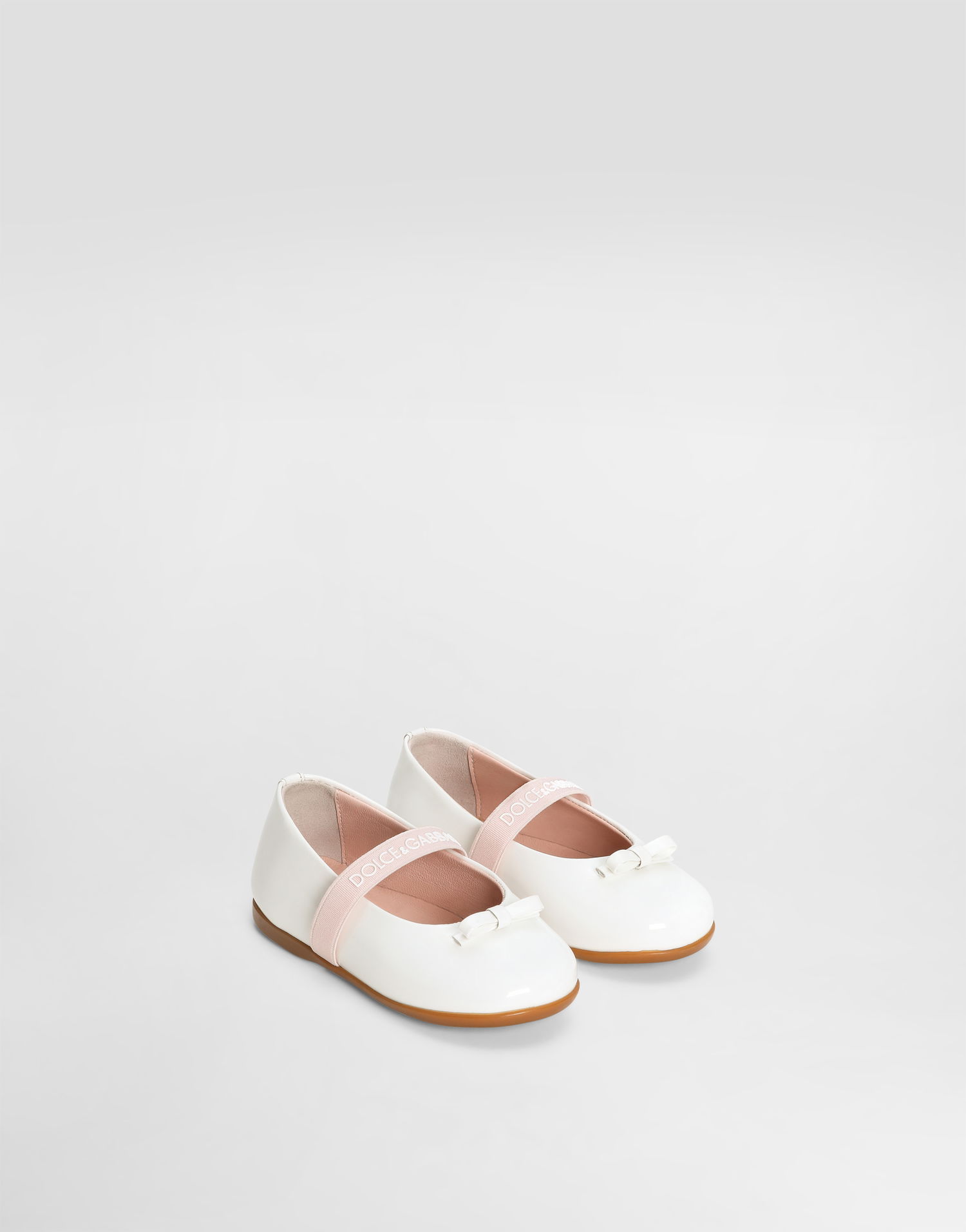 Tilbehør Dolce & Gabbana Dolce & Gabbana Patent Leather Ballet Flats First Steps (19-26) Hvid | D20093A483187682, 1