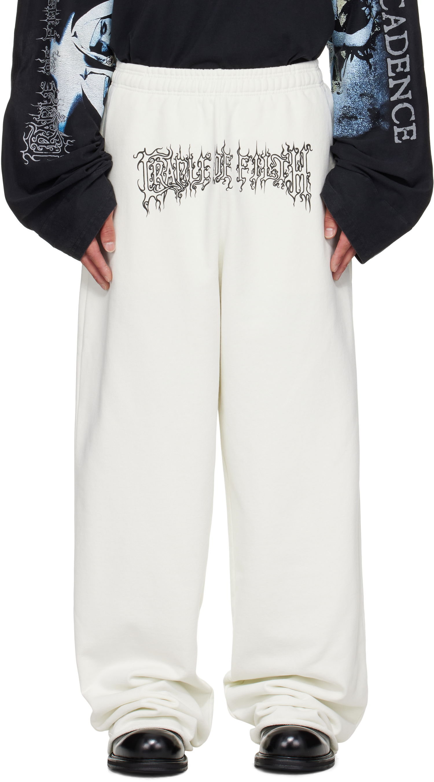 Joggingbukser VETEMENTS Vetements Cradle Of Filth Logo Sweatpants Hvid | UCF76SP100I, 0