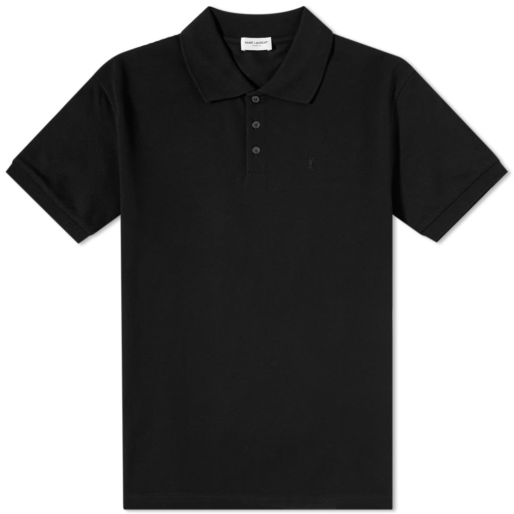 Polo skjorte Saint Laurent Classic Logo Polo Sort | 554052YB2OC-1000, 0
