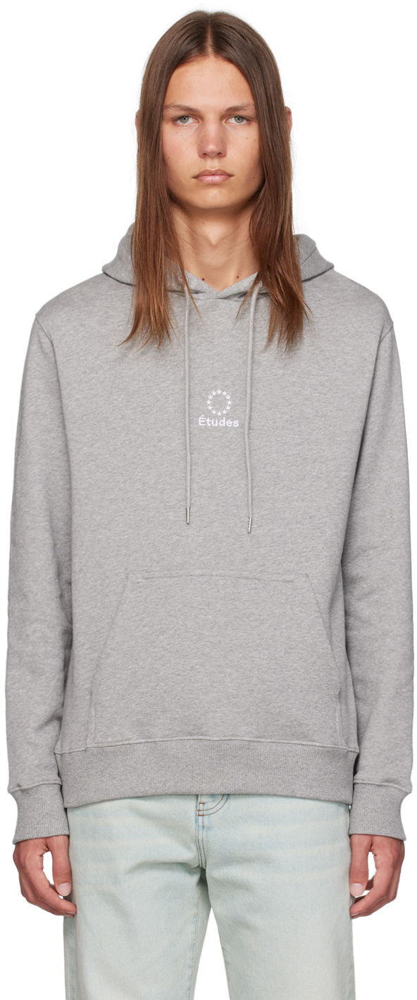 Sweatshirt Études Hoodie With Logo Print Grå | C00ME252A02282