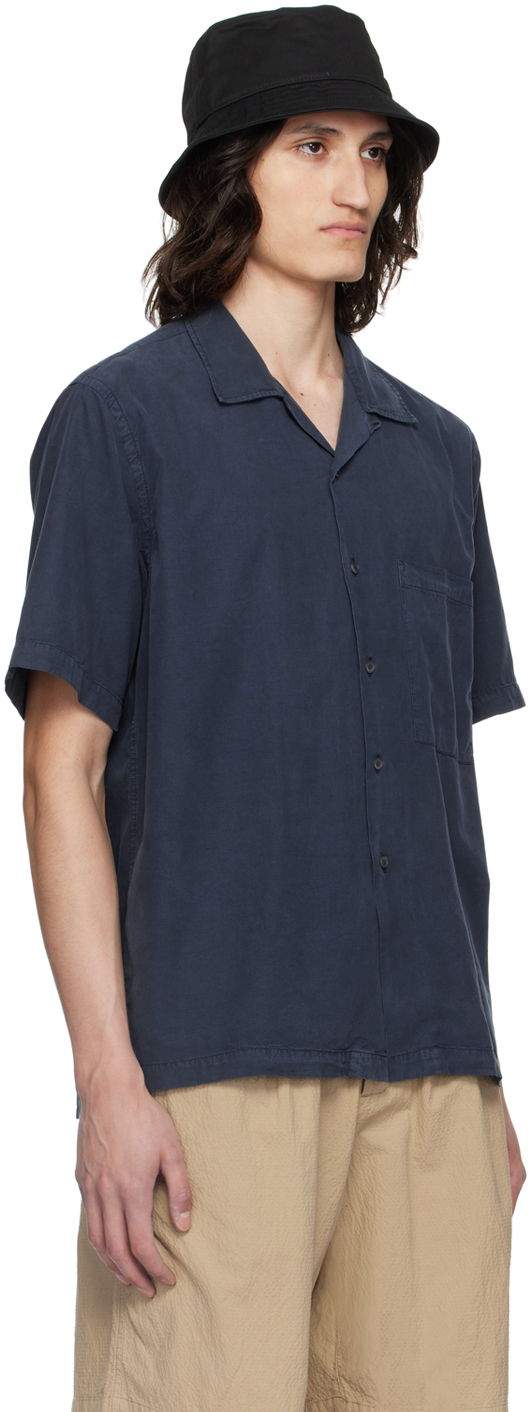 Skjorte Universal Works Universal Works Camp II Shirt Mørkeblå | 30269, 1