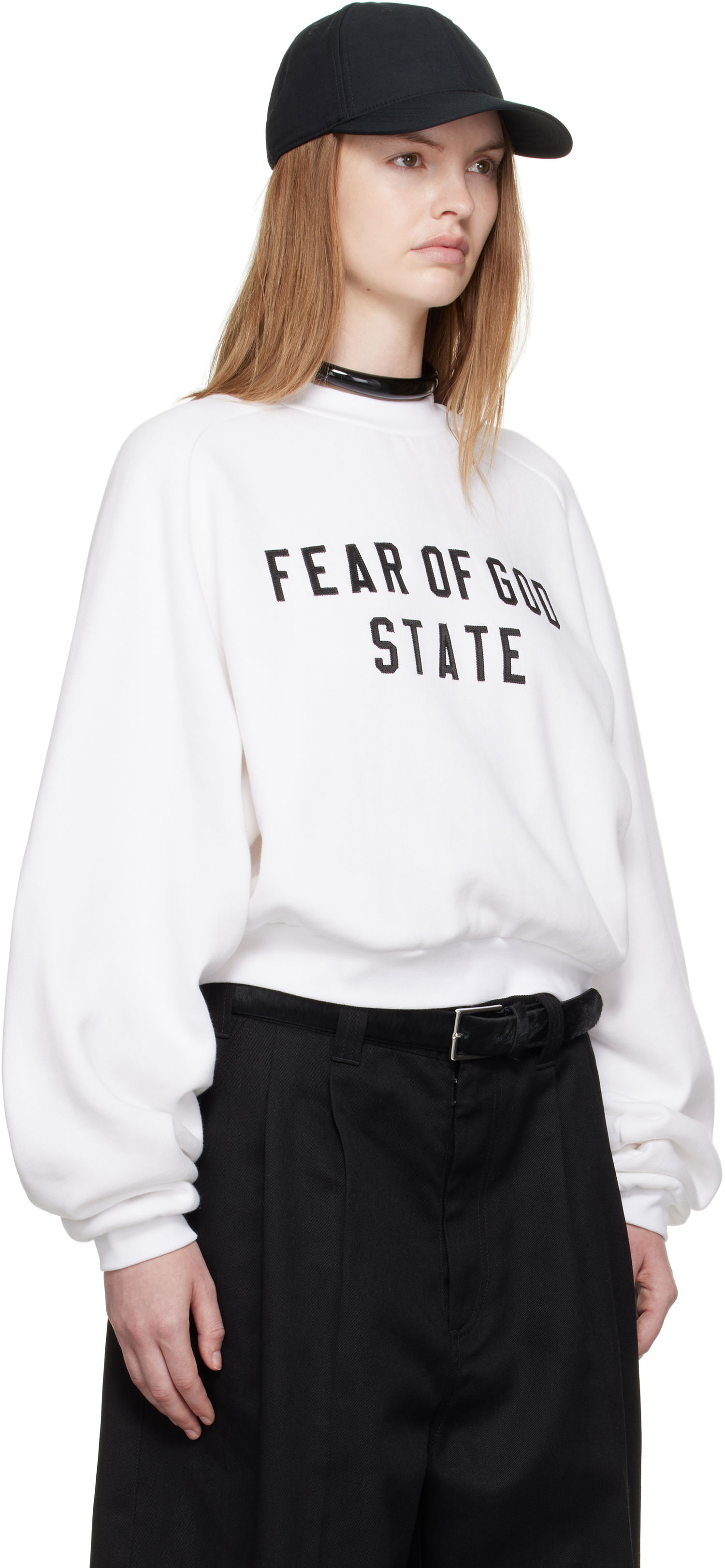 Sweatshirt Fear of God Fear of God ESSENTIALS Fleece Raglan Crewneck Sweatshirt Hvid | 192SP257834FW, 1